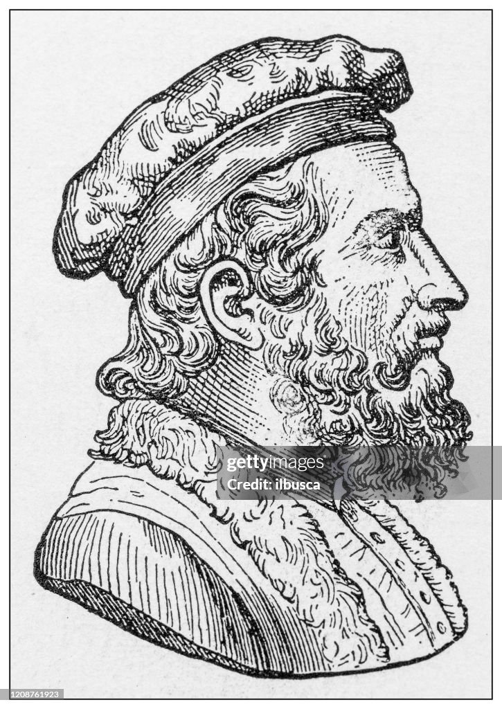 Antique illustration of important people of the past: Marco Polo
