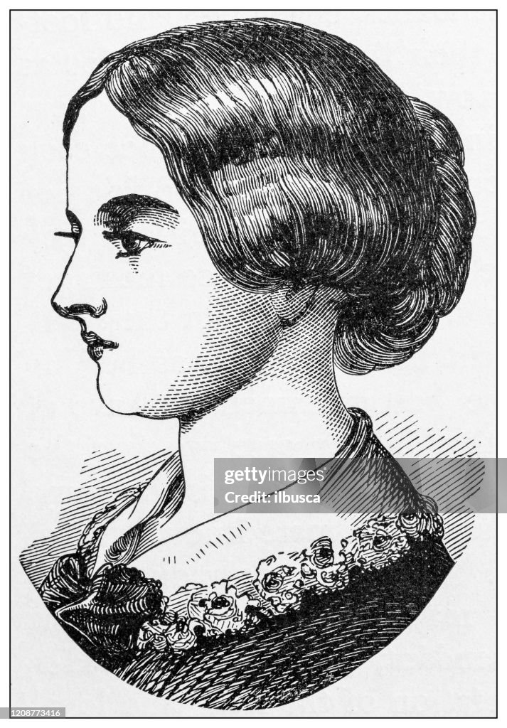 Antique illustration of important people of the past: Florence Nightingale