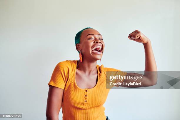 you won't make a difference by being like everyone else - black woman short hair stock pictures, royalty-free photos & images