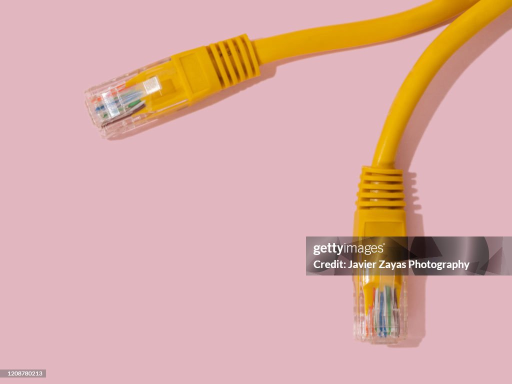 Yellow RJ54 Ethernet Connector