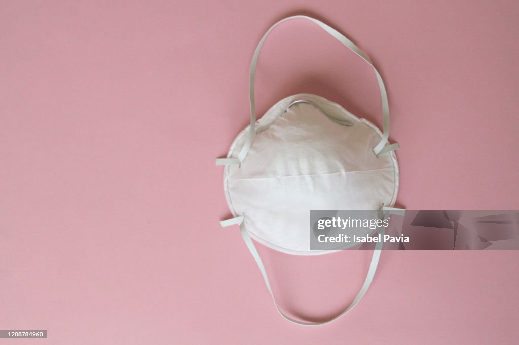 Face Mask On Pink Background