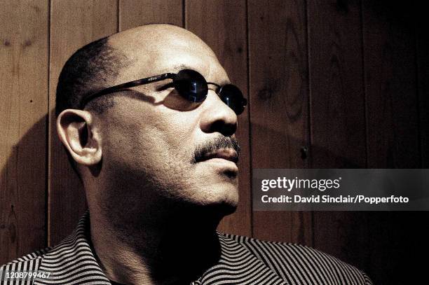 American vibraphone player and composer Roy Ayers posed at Ronnie Scott's Jazz Club in Soho, London on 3rd March 2003.