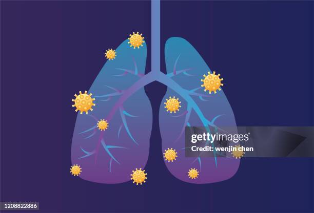 virus infects lungs stock illustration - human hologram stock illustrations