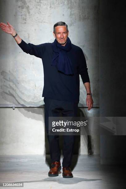 February 26: Fashion designer Dries Van Noten during the Dries Van Noten show as part of the Paris Fashion Week Womenswear Fall/Winter 2020/2021 on...