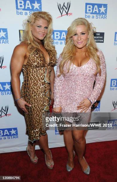 Wrestlers Beth Phoenix and Natalya attend WWE's and Creative Coalition's "be A STAR" Summer Event hosted by Kellan Lutz at the Andaz Hotel on August...