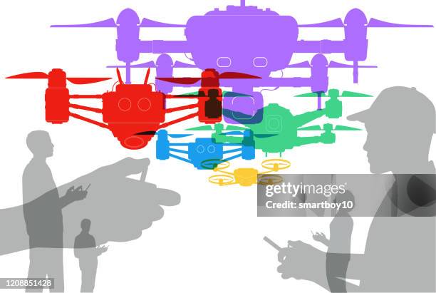 drones - drone operator stock illustrations