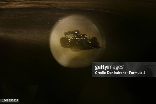 Lewis Hamilton of Great Britain driving the Mercedes AMG Petronas F1 Team Mercedes W11 on track during Day One of F1 Winter Testing at Circuit de...