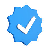 Verified Blue Check Mark Isolated