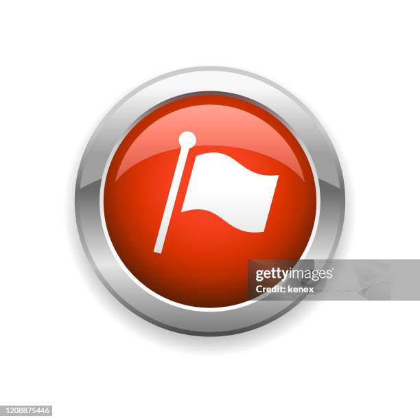 flag glossy icon - flag raising stock illustrations