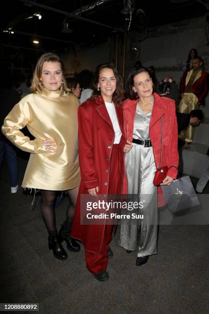 Princess Stephanie of Monaco and her daughters designer Pauline Ducruet and Camille Gottlieb attend the Alter show as part of the Paris Fashion Week...