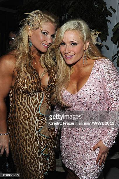 Divas Beth Phoenix and Natalya attend WWE's and Creative Coalition's "be A STAR" Summer Event hosted by Kellan Lutz at the Andaz Hotel on August 11,...