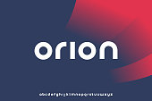 Orion, a modern minimalist futuristic alphabet font design