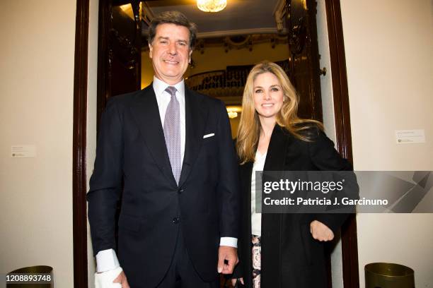 Cayetano Martinez de Irujo and Genoveva Casanova attend the awarding ceremony of the honor medal of the Royal National Academy of Medicine on...