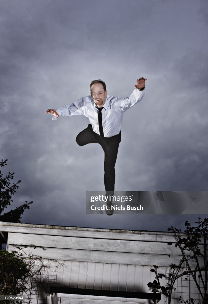 Man falling from the sky