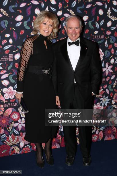 Christine Schwarzman and Stephen A. Schwarzman attend the Harper's Bazaar Exhibition as part of the Paris Fashion Week Womenswear Fall/Winter...