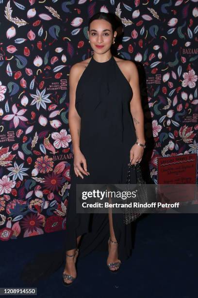 Camelia Jordana attends the Harper's Bazaar Exhibition as part of the Paris Fashion Week Womenswear Fall/Winter 2020/2021 At Musee Des Arts...