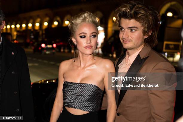 Maika Monroe and Joe Keery attend the Harper's Bazaar Exhibition as part of the Paris Fashion Week Womenswear Fall/Winter 2020/2021 At Musee Des Arts...