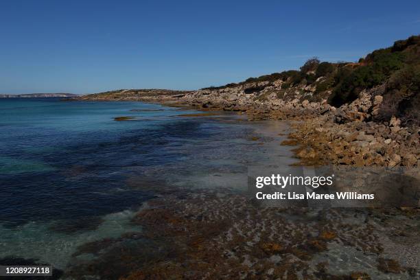 General view of Vivonne Bay as seen on February 25, 2020 in Kangaroo Island, Australia. Over a third of Kangaroo Island, including much of the...