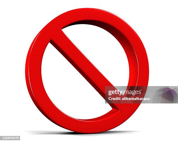 3d forbidden sign on white - denied stock pictures, royalty-free photos & images