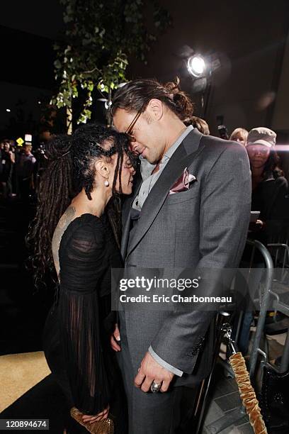 Lisa Bonet and Jason Momoa at The World Premiere of Lionsgate's "Conan The Barbarian" at Regal Cinemas L.A. Live on August 11, 2011 in Los Angeles,...