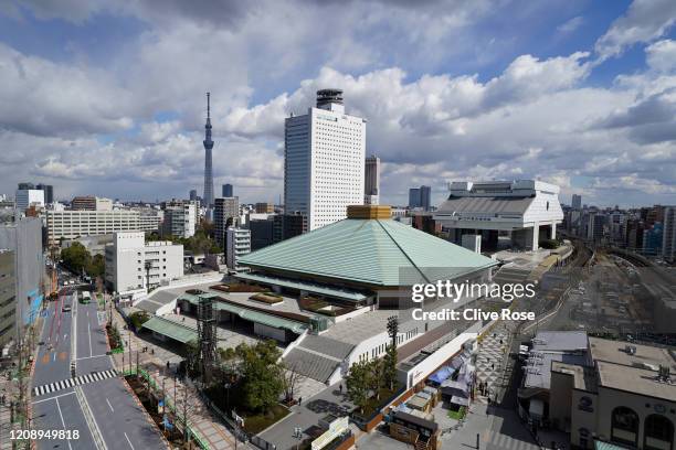 General view of the Ryogoku Kokugikan arena. The historic Sumo wrestling venue will host the Boxing competitions during the Tokyo 2020 Olympic Games...