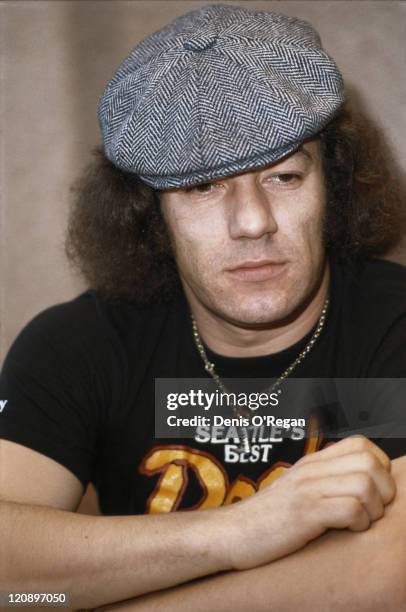 English singer Brian Johnson of rock group AC/DC, circa 1980.