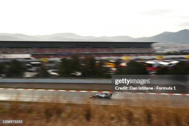 Valtteri Bottas of Finland driving the Mercedes AMG Petronas F1 Team Mercedes W11 on track during Day Two of F1 Winter Testing at Circuit de...