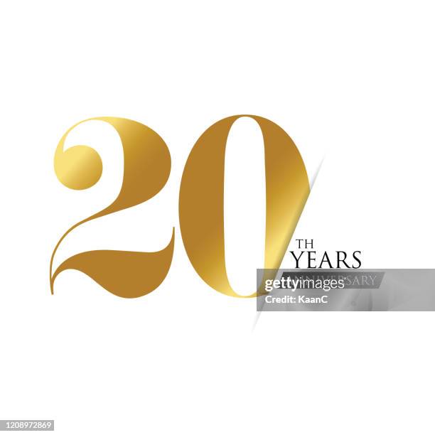 anniversary logo template isolated, anniversary icon label, anniversary symbol stock illustration - 20th anniversary celebration stock illustrations