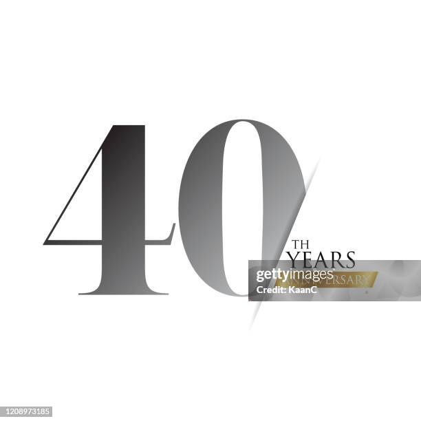 jahrestag logo vorlage isoliert, jahrestag icon label, jahrestag symbol stock illustration - 40th anniversary celebration stock-grafiken, -clipart, -cartoons und -symbole