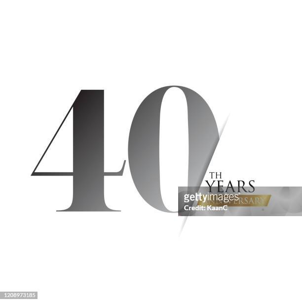 anniversary logo template isolated, anniversary icon label, anniversary symbol stock illustration - 40th anniversary stock illustrations