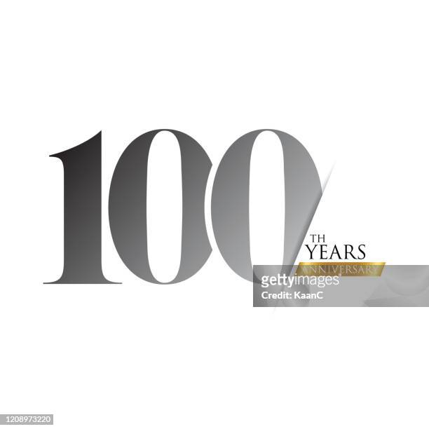 ilustraciones, imágenes clip art, dibujos animados e iconos de stock de plantilla de logotipo de aniversario aislada, etiqueta de icono de aniversario, ilustración de stock de símbolo de aniversario - 100th anniversary