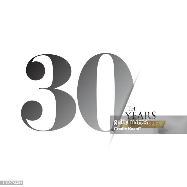 anniversary logo template isolated, anniversary icon label, anniversary symbol stock illustration - 30th anniversary stock illustrations