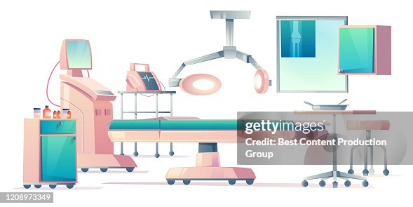 Operating Room Instruments Graphics Surgery Room Operating Medical Equipment Set High-Res Vector Graphic ...