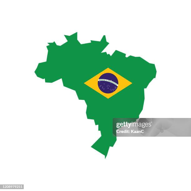 simplified map of brazil. fill and stroke are national colours. stock illustration - turkey country map stock illustrations