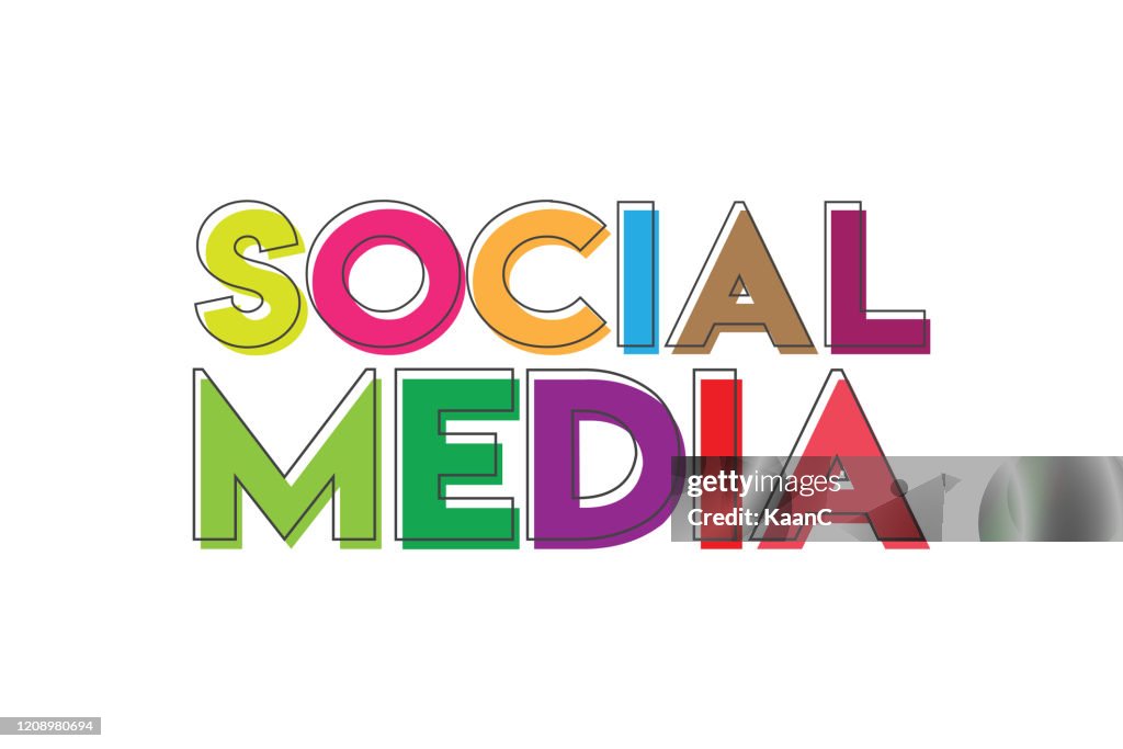 Socialization Lettering Social Media Lettering Vector Illustration High-Res Vector Graphic ...