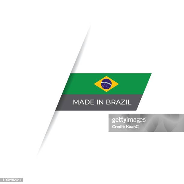 made in the brazil label, product emblem stock illustration - brazil icon stock illustrations