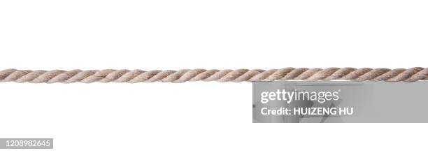 close-up of rope part on white background - rope ストックフォトと画像