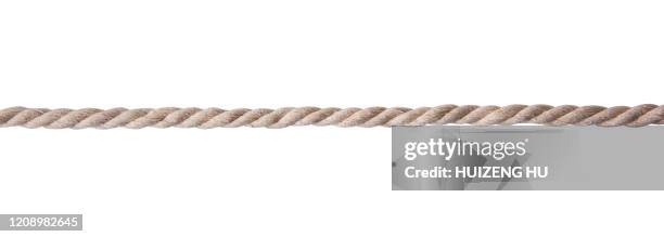 close-up of rope part on white background - cordel imagens e fotografias de stock