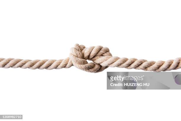rope with knot. - tied knot imagens e fotografias de stock