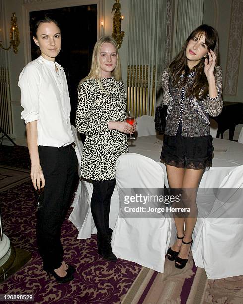 Fran Hickman, Nathalie Burgun and Caroline Sieber attend the 'Il Pellicano' book launch party at The Royal Automobile Club on March 16, 2011 in...