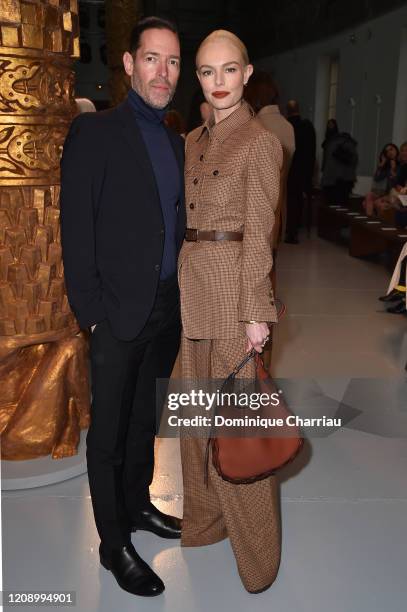 Kate Bosworth and Michael Polish attend the Chloe show as part of the Paris Fashion Week Womenswear Fall/Winter 2020/2021 on February 27, 2020 in...