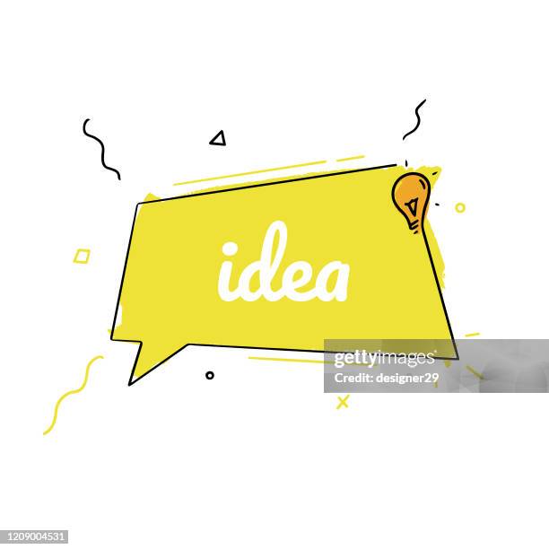 light bulb and idea hand drawn speech bubble with quick tips badge flat design on white background. - tips and tricks vector stock illustrations