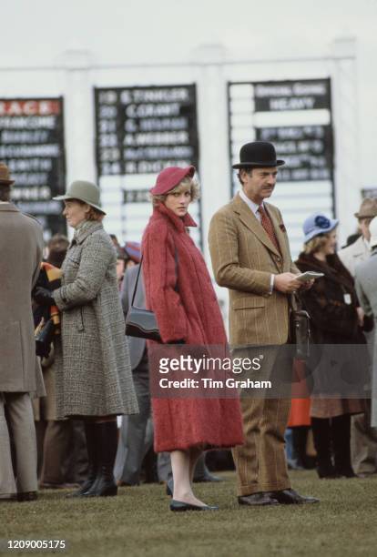 Diana, Princess of Wales at Cheltenham racecourse in Gloucestershire, UK, 17th March 1982.