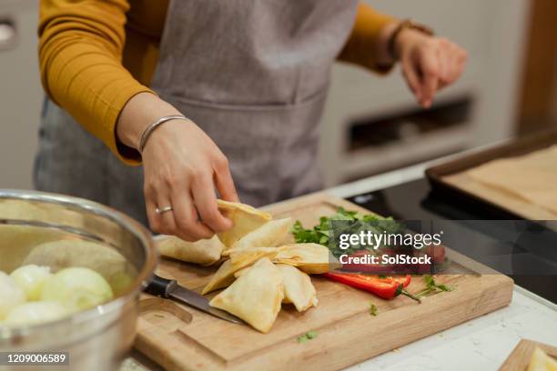 preparing samosas - cooking utensil stock pictures, royalty-free photos & images