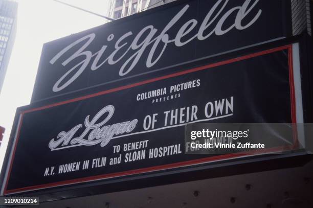 The Ziegfeld Theatre in New York City showing the Columbia Pictures film 'A League of Their Own' in aid of New York Women in Film and the Sloan...