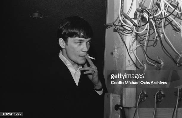 American musician Mitch Ryder of the rock band Mitch Ryder and the Detroit Wheels backstage at the Action City club on Long Island, New York, 23rd...