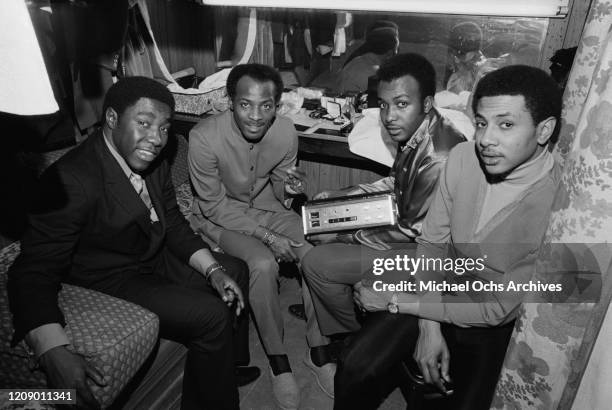 American R&B group The O'Jays, circa 1965. Eddie Levert is on the left, with Walter Williams second from the left.