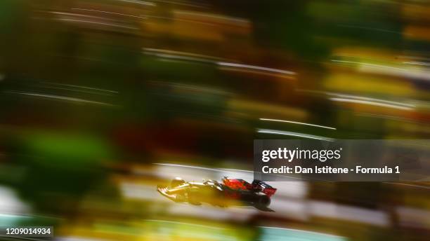 Max Verstappen of the Netherlands driving the Aston Martin Red Bull Racing RB16 on track during Day Two of F1 Winter Testing at Circuit de...