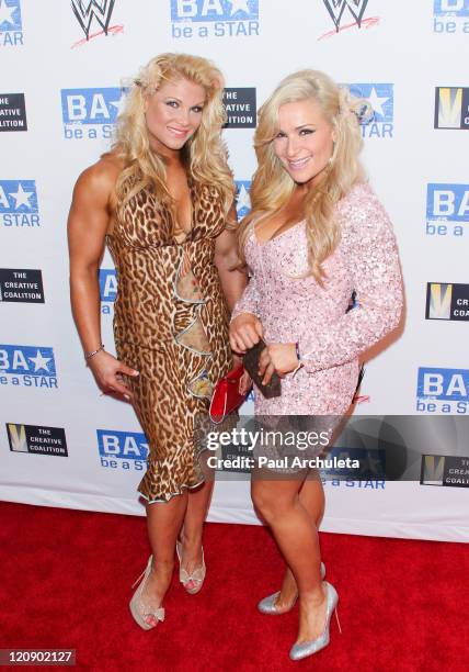 Divas Beth Phoenix and Natalya arrives at the WWE SummerSlam kick off party on August 11, 2011 in West Hollywood, California.