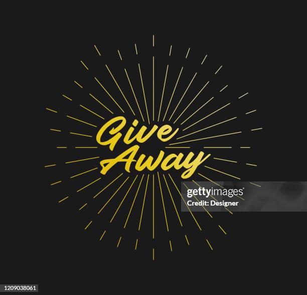 give away. sunburst line rays. for greeting card, poster and web banner. vector illustration, design template. - glowing box stock illustrations